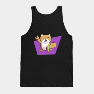 Rock In Roll Shiba Inu Cute Retro Artistic Tank Top